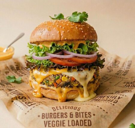 Cheese Aloo Tikki Burger