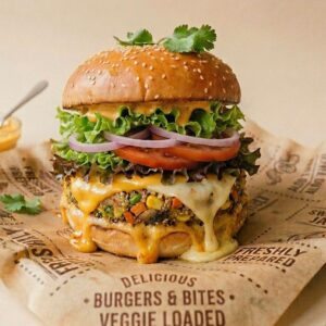 CHEESE VEGGIE LOADED BURGER