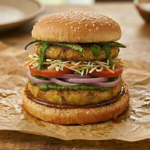DOUBLE VEGGIE LOADED BURGER