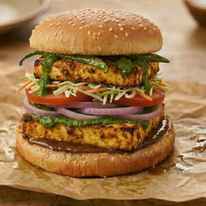 DOUBLE PANEER TIKKA BURGER