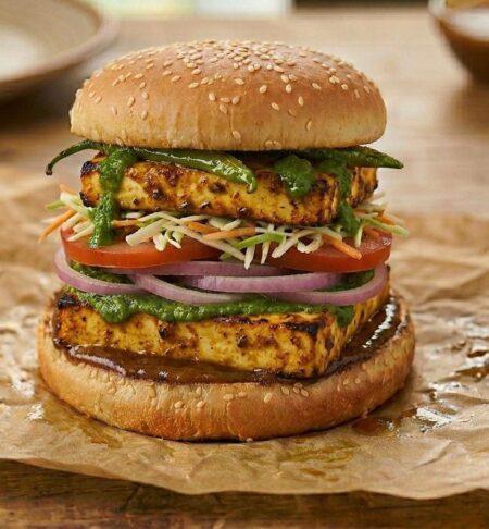 DOUBLE PANEER TIKKA BURGER